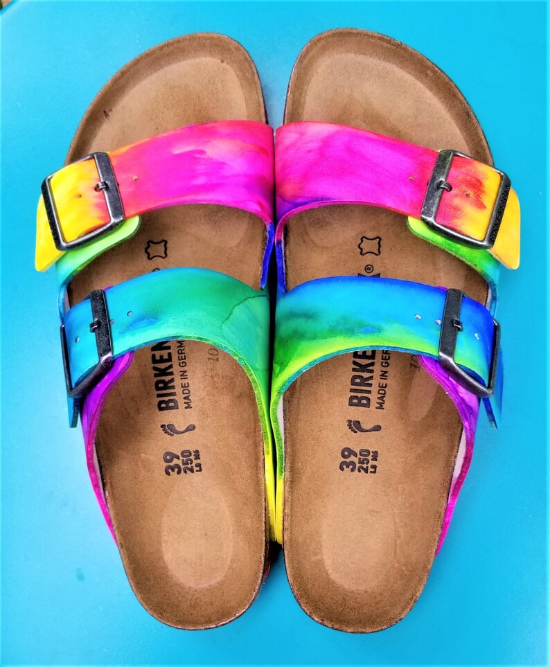Be Comfy Genuine Arizona Birkenstock Tiedye Sandals for the Etsy UK