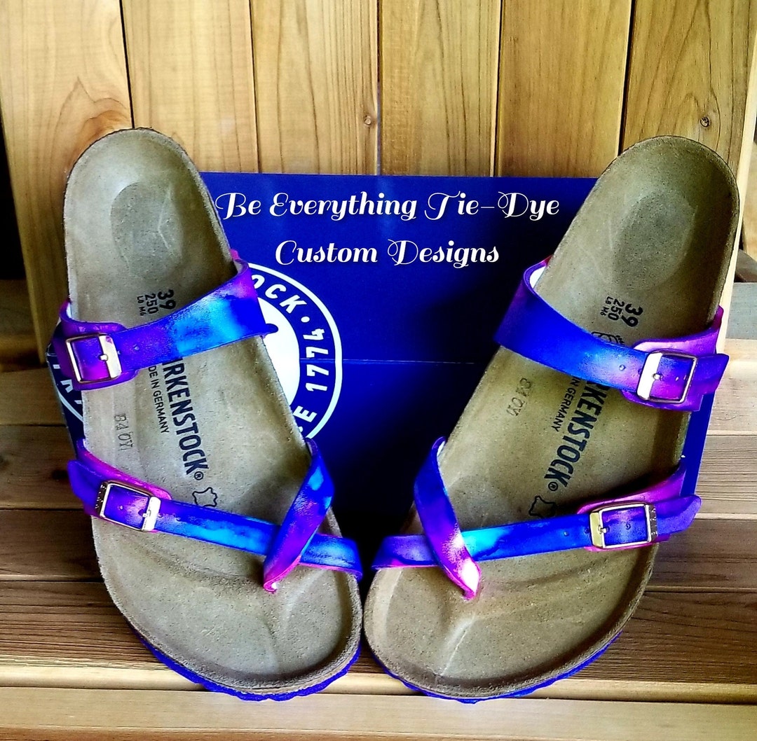 Be Comfy in Genuine Birkenstock Custom Tie-dye Sandals!