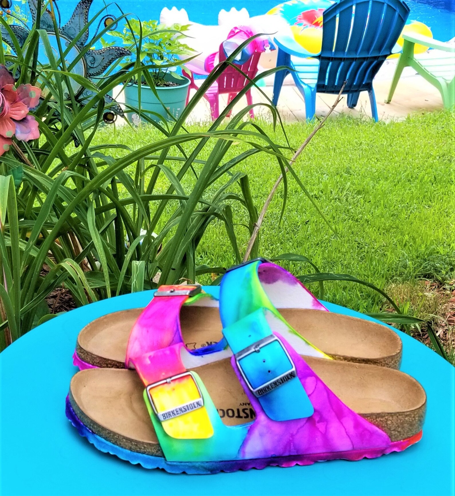 Be Comfy Genuine Arizona Birkenstock Tiedye Sandals for the Etsy