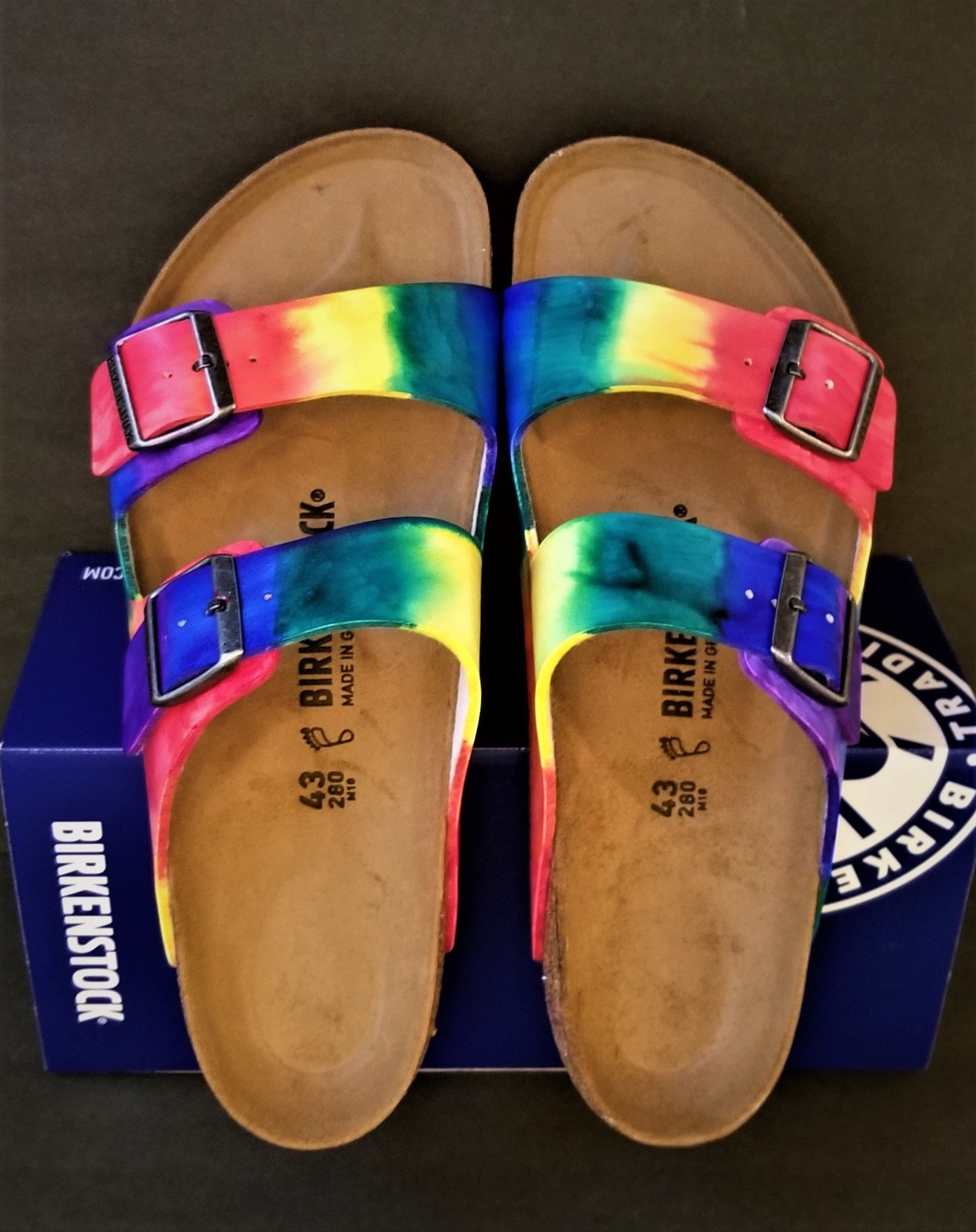 Be PRIDE Genuine Arizona Birkenstock Rainbow Tiedye Sandals Etsy