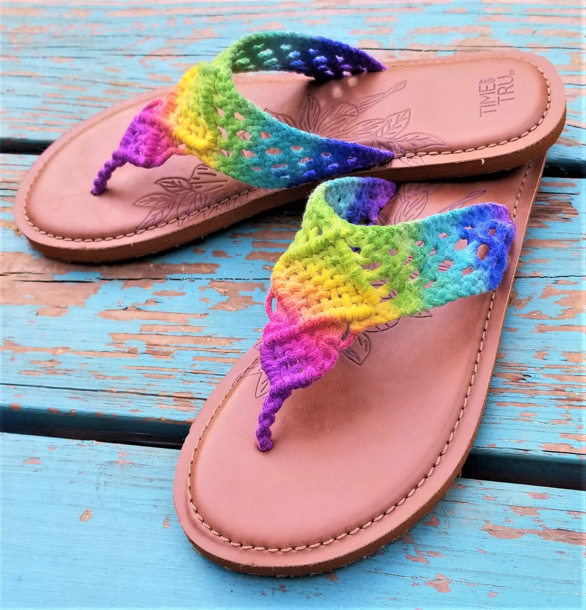 Be Bright Crochet Tie dye Sandals for the Colorful Hippie