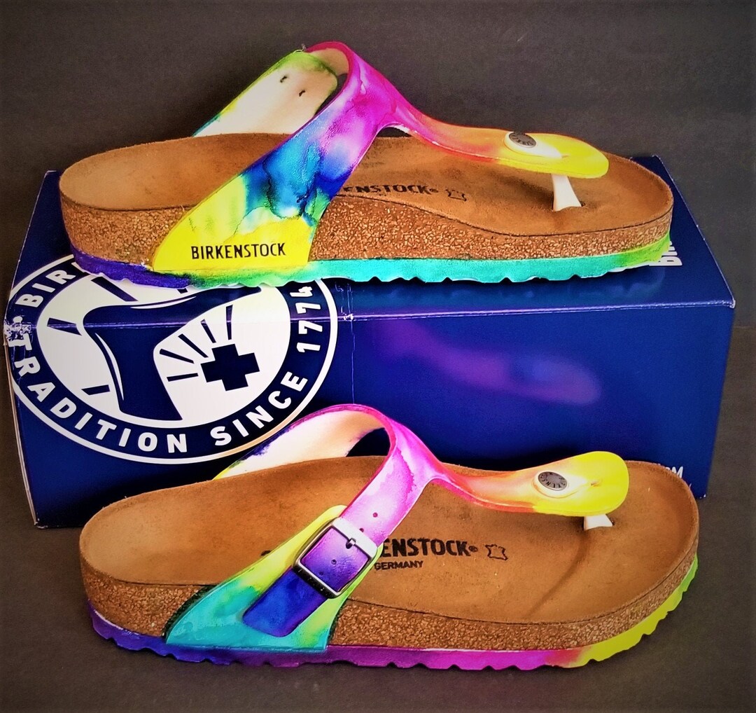 Be Comfy Tiedye Genuine Gizeh Birkflor Birkenstock for the Etsy