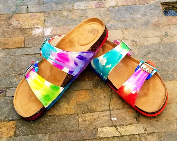 Tie dye shop sandals women's shoes