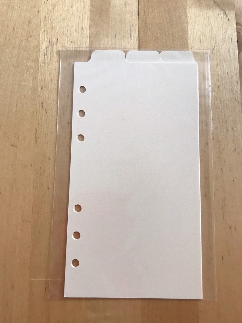 FILOFAX Personal Size 3 TOP TAB Dividers Cream / Ivory Etsy