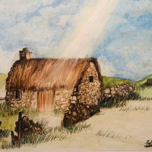 Old Irish Cottage  8” by 10”