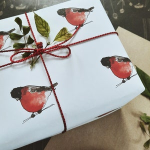 Bird Christmas Wrapping paper, Christmas Gift Wrap, Rustic Christmas Wrap, Watercolour Christmas Gift Warp, Xmas Wrapping paper, gift