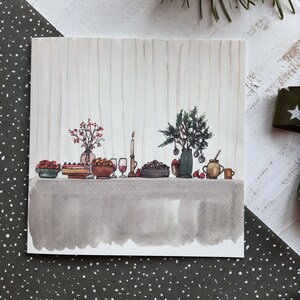 Carte de Noël, Carte de Noël Aquarelle, Carte de Noël illustrée, Carte de Noël illustrée, Papeterie aquarelle, Cadeau de Noël