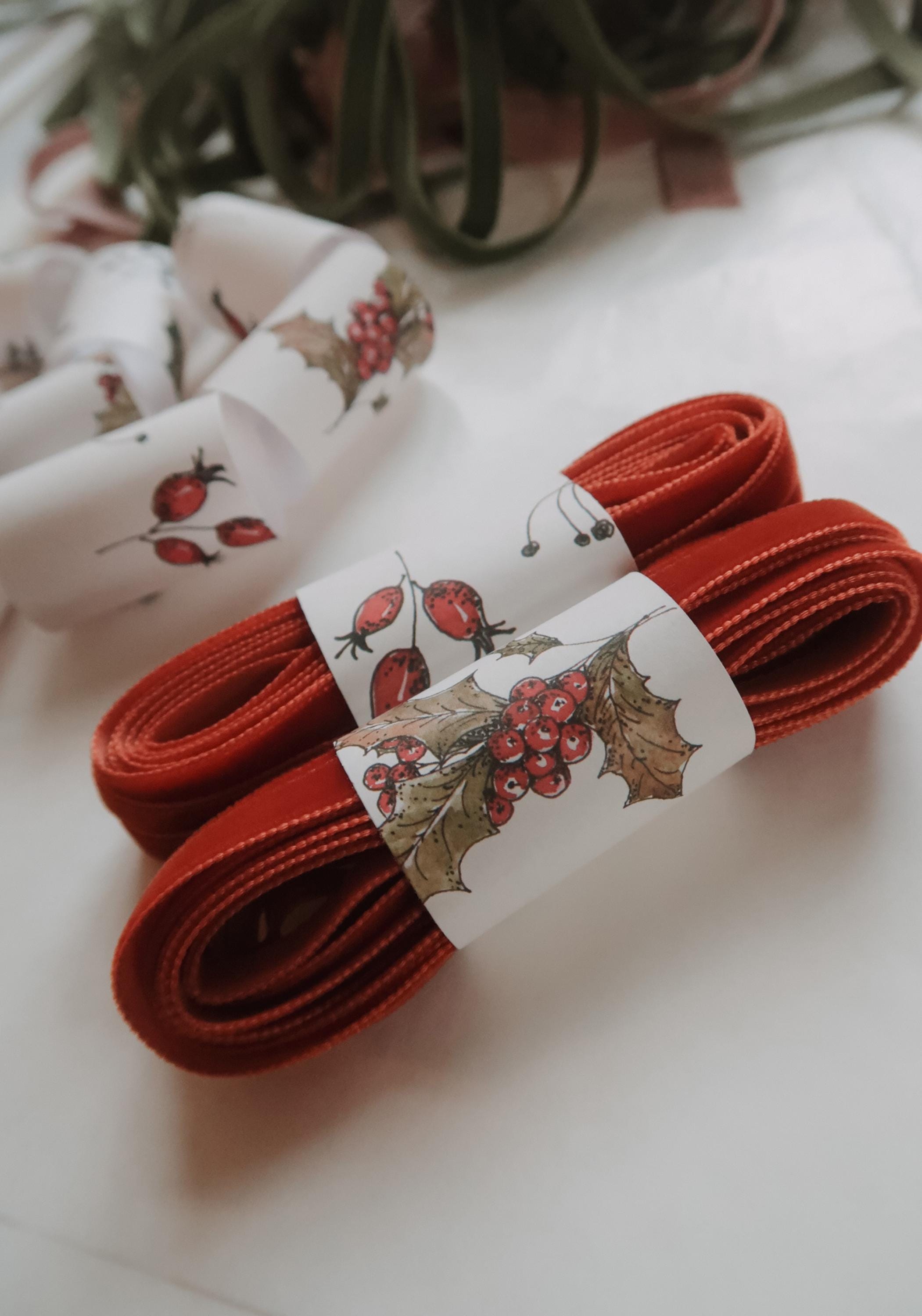 Nastro per albero di natale nastrino velluto rosso decorazioni addobbi natalizi rotolo 270 cm confezioni pacco regalo doni