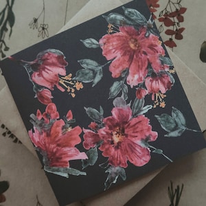Blumen Grußkarte, Blumen Geburtstagskarte, Aquarell Grußkarte, Blumen Briefpapier, Blumen Karte, Botanische Grußkarte, Karte geblümt