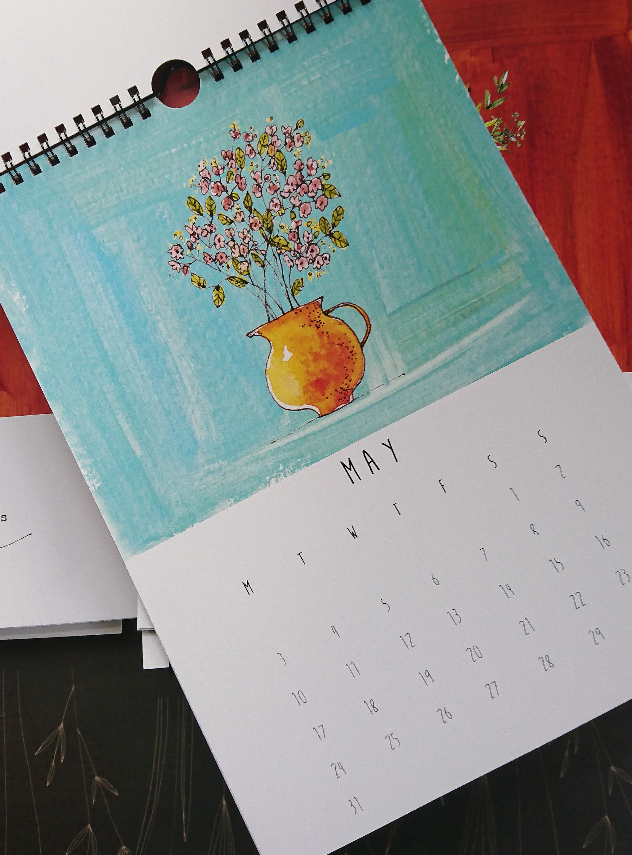 Illustrated calendar design calendar calendar 2021 wall Etsy