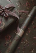 Flowers on dark gray kraft recycled wrapping paper,Gift Wrap,gift wrapping paper,recycled Wrapping paper,gift paper,floral wrapping paper product logo