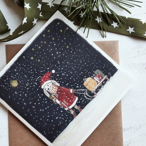 Christmas Card, Watercolor Christmas Card, Illustrated Christmas Card, Illustrated Holiday Card, Watercolor Stationery, Christmas present