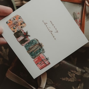 Carte de Noël, Ambiance de Noël, Carte de Noël aquarelle, Carte de Noël illustrée, Carte de vœux illustrée, Papeterie aquarelle