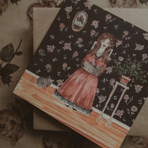 Cartão de felicitações ilustrado, cartão de aniversário, cartão de felicitações em aquarela, estacionário ilustrado, cartão de felicitações, cartão de aniversário, ilustração de cartão