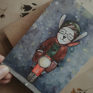 Carte de voeux, carte d'anniversaire, carte de voeux pour enfants, carte d'anniversaire pour enfants, carte illustrée, carte aquarelle, impression aquarelle, taille 4 x 6 po