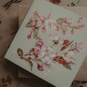 Biglietto d'auguri floreale, Biglietto d'auguri floreale, Biglietto d'auguri acquerello, Cartoleria floreale, Biglietto floreale, Biglietto d'auguri botanico, Biglietto primaverile