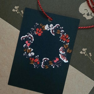 Cartão de Natal, Cartão de Natal em aquarela, Cartão de Natal ilustrado, Cartão de férias ilustrado, Papelaria em aquarela, cartão pequeno, etiqueta para presente