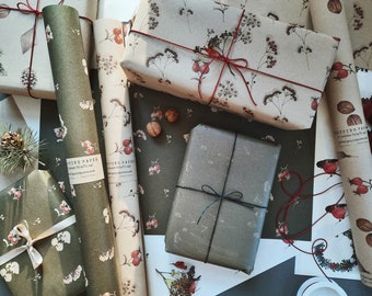 Christmas Wrapping paper set of 10,Christmas Gift Wrap 10 pieces,Christmas  Wrap 10 pieces,Watercolour Christmas Gift Warp,Xmas Wrapping 10 p