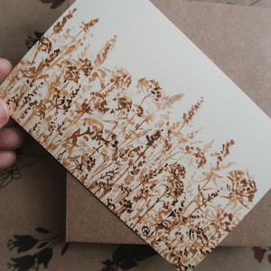 Tarjeta de felicitación-postal, tarjeta de cumpleaños, impresión de dibujo, impresión de acuarela, tarjeta de cumpleaños original, tarjetas florales, arte en acuarela, tamaño 4"x6"