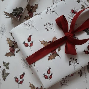 Papel de regalo navideño con motivos florales, papel de regalo navideño, Navidad, urdimbre para regalo navideño, papel de regalo navideño, papel de regalo, para regalo navideño