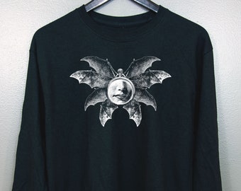 Occult art Long Sleeve T-Shirt | Gothic clothing Esoteric Nu Goth Witchy Wicca Dark art Tumblr aesthetic Horror | Batclock