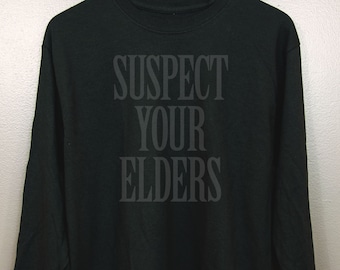 Black on Black Long Sleeve T-Shirt | Gothic Nu goth All Black Everything Emo clothing Soft grunge Murdered out | Suspect Your Elders