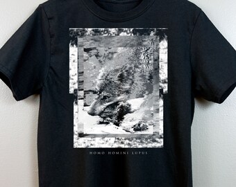 Gothic Short-Sleeve T Shirt | Witchy clothing Glitch art Pastel goth Dark grunge Tumblr aesthetic Pastel goth shirts | homo homini lupus