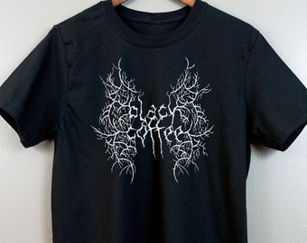 Black Metal Short-Sleeve T Shirt | Gothic clothing Nu goth Heavy metal Death Punk Lowbrow Outsider apparel Pastel Goth | Black Coffee