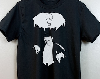 Classic Horror Short-Sleeve T Shirt | Gothic Bela Lugosi Dracula Nu Pastel Soft grunge Goth Lowbrow Pop Surrealism | Bela's Bright Idea