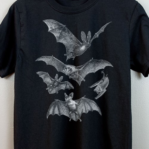 Gothic Short-Sleeve T Shirt | Witchy clothing Pastel goth Dark grunge Tumblr aesthetic Halloween Vampire Bat Vintage | Release the Bats
