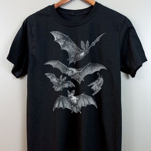 Gothic Short-Sleeve T Shirt | Witchy clothing Pastel goth Dark grunge Tumblr aesthetic Halloween Vampire Bat Vintage | Release the Bats