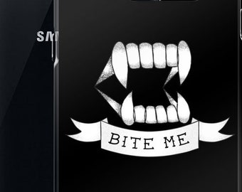 Gothic Samsung Galaxy S10 S20 ultra plus Case | Nu goth Tattoo Flash Sailor jerry Vampire Teeth Gothic Tumblr aesthetic | Bite Me