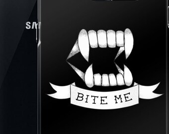 Gothic Samsung Galaxy S10 S20 ultra plus Case | Nu goth Tattoo Flash Sailor jerry Vampire Teeth Gothic Tumblr aesthetic | Bite Me