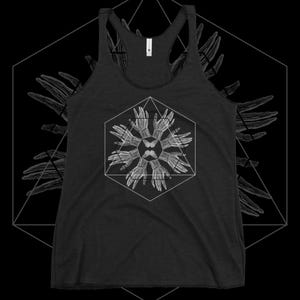 Witchy Womens Racerback Tank Top T-Shirt | Gothic clothing Nu Goth Occult Wicca Horror Halloween Dark art Illustration | Hydra I Am