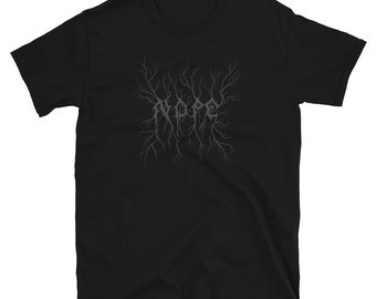 Black on black Short-Sleeve T Shirt | Gothic Nu goth All Black Everything Black Metal clothing Soft grunge Murdered out | Nope