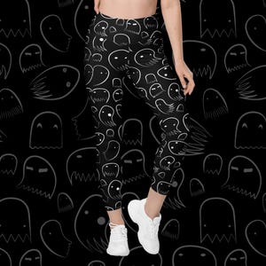 Gothic Womens Printed Leggings | Pastel goth Nu goth Tumblr aesthetic Alternative Hot topic Ghosts Paranormal Halloween Spooky | Ghost cloud