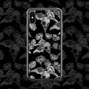 Gothic iPhone 7 8 11 12 13 14 pro plus SE X XS Max XR case | Witchy Pastel goth Nu goth Skull Tumblr aesthetic Alternative | Skullflower