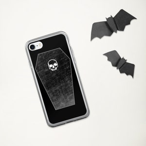 iPhone 7 8 11 12 13 14 pro plus SE X XS Max XR case Nu Gothic Pastel Goth Skull Occult Soft grunge Minimal Because Skulls Coffin Logo image 1