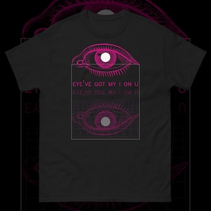 Vaporwave Short-Sleeve T Shirt | Cyberpunk Aesthetic clothing Soft grunge 90s Retrowave Futuristic Pastel goth Tumblr | Eye've got my I on U