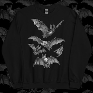 Gothic Sweatshirt | Witchy Kleidung Pastel Goth Dark Grunge Tumblr Ästhetik Halloween Vampir Bat Vintage | Lass die Fledermäuse los