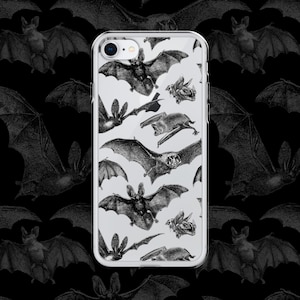 Gothic iPhone 7 8 11 12 13 14 pro plus SE X XS Max XR case | Witchy Pastel goth Dark grunge Tumblr aesthetic | Release the Bats Transparent