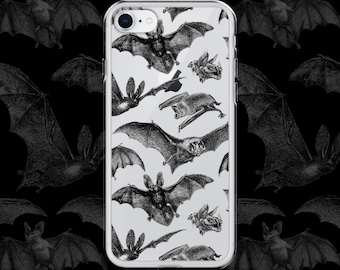 Gothic iPhone 7 8 11 12 13 14 pro plus SE X XS Max XR case | Witchy Pastel goth Dark grunge Tumblr aesthetic | Release the Bats Transparent