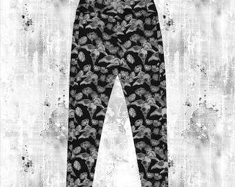 Gothic Women’s Printed Leggings with Pockets | Witchy clothing Activewear Health Goth Pastel goth Dark grunge Nu goth | Skullflower