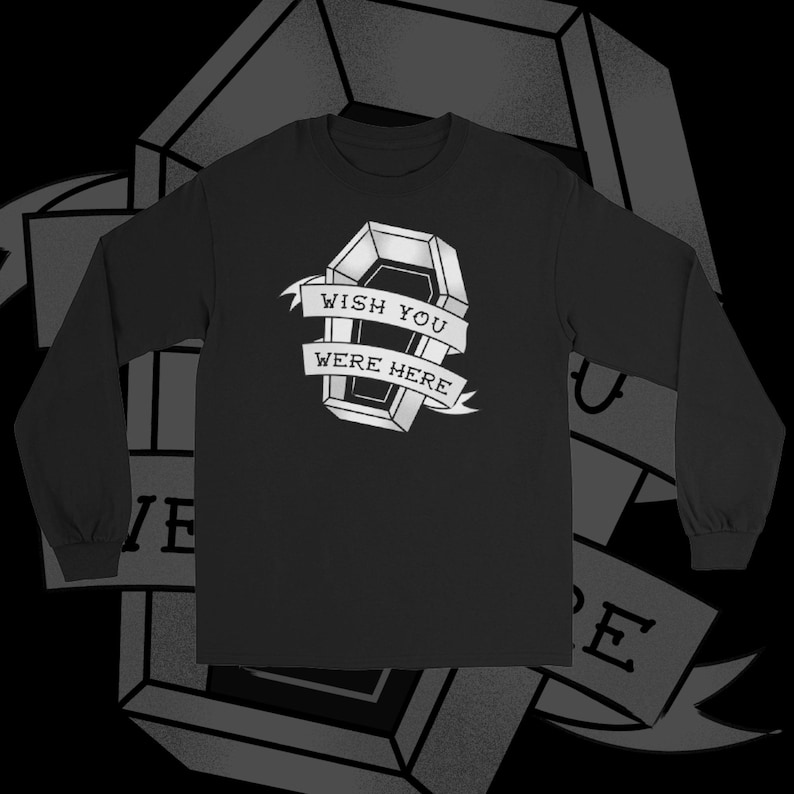 Long Sleeve Tattoo Shirt: Sailor Jerry Design - Dark Grunge Style | Wish You Were Here image 1