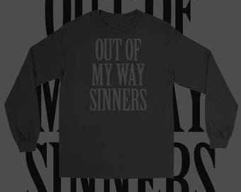 Nu Goth Long Sleeve Shirt - Black Classic Fit S-4XL | Out Of My Way Sinners