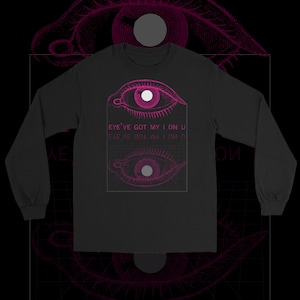 Vaporwave Long Sleeve T-Shirt | Cyberpunk Aesthetic clothing Soft grunge 90s Retrowave Futuristic Pastel goth Tumblr | Eye&#39;ve got my I on U
