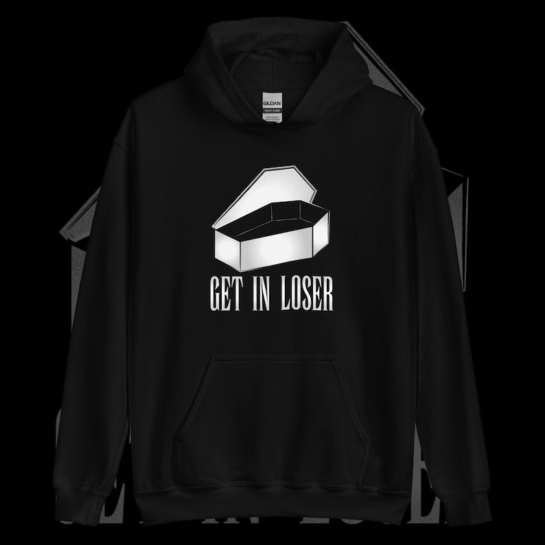 Pastel Goth Hoodie - Soft, Cozy Sweatshirt with Dark Humor | Get In Loser image 1