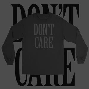Emo långärmad skjorta, helsvart mjuk grunge (klassisk passform S-5XL) | Don't Care
