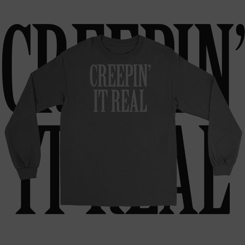 Long Sleeve T-Shirt: All Black, Emo Style - Soft Grunge Look | Creepin' It Real image 1