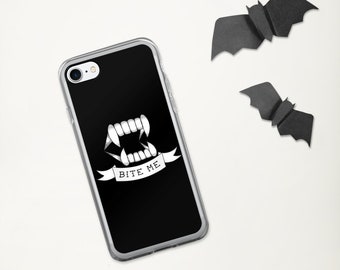 Tattoo Flash iPhone 7 8 11 12 13 14 pro plus SE X XS Max XR case | Nu goth Sailor jerry Vampire Teeth Gothic Tumblr aesthetic | Bite Me